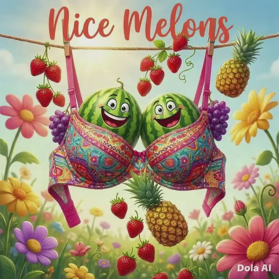 Nice Melons – Funny Adult  Birthday Card. TEXTACARD